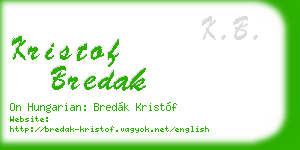 kristof bredak business card