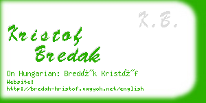 kristof bredak business card